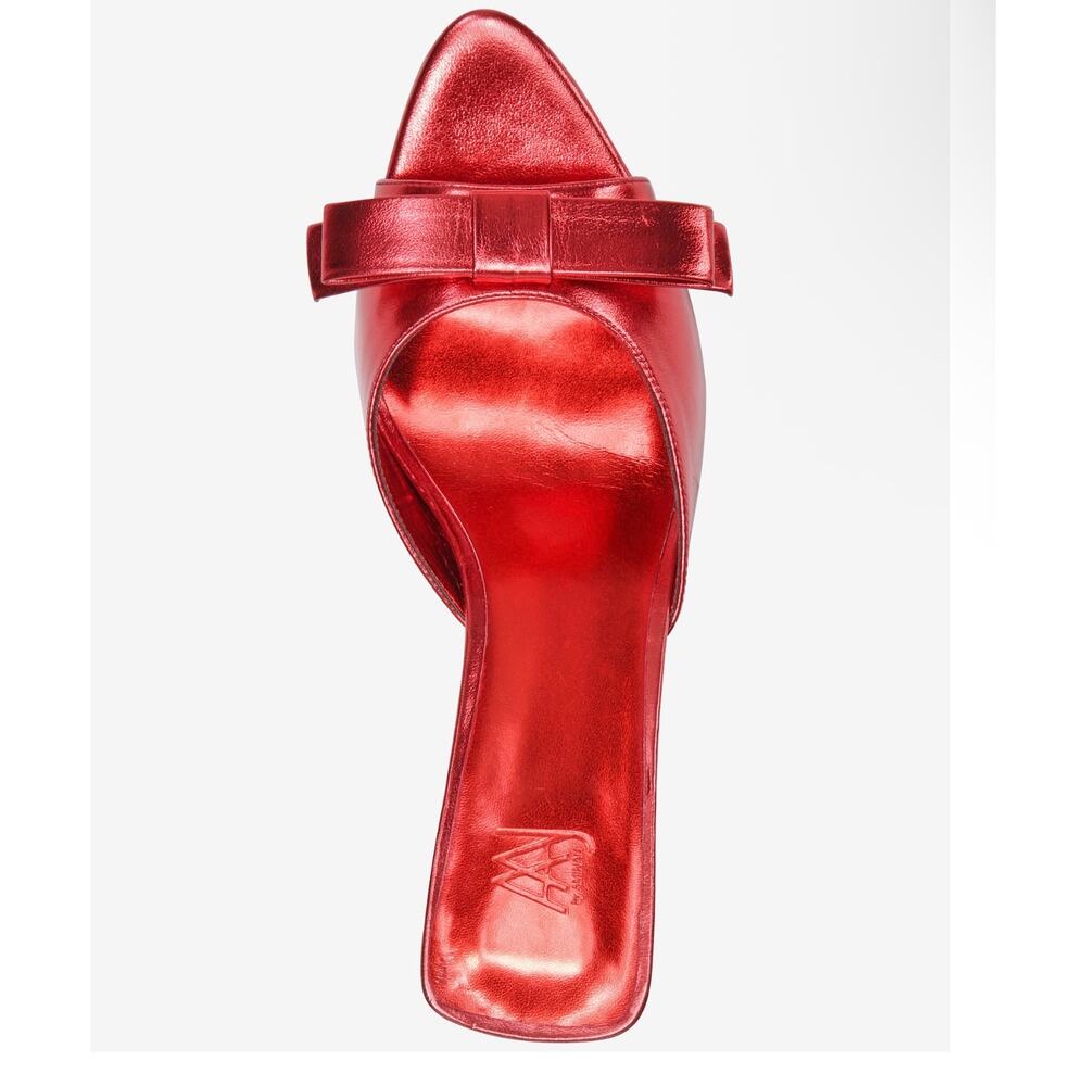 Aminah red bow heel mule Giselle $195 size 6 - Picture 2 of 6